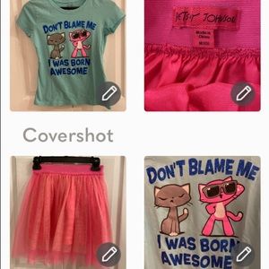 Betsey Johnson Tulle skirt and Kitty t-shirt Combo